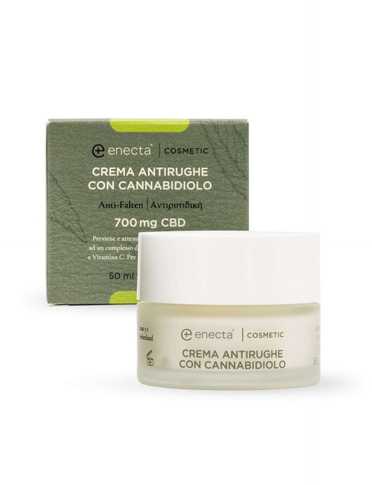 Crema anti-invecchiamento con CBD 700 mg di CBD in un flacone da 50 ml per una pelle più giovane e idratata.